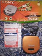 ORANGE RARE . Perfect Condition SONY DISCMAN D-181 CD Player.