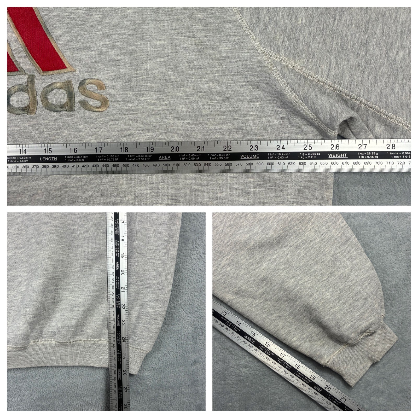 Vintage Adidas 2000's Grey Spellout Trefoil Size XL Pullover Sweatshirt image 6