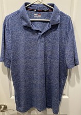 FILA Sport Polo Shirt Men XL White/Blue Live In Motion Loose Golf