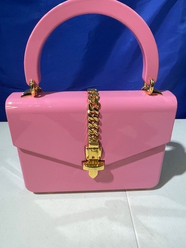 Gucci Sylvie 1969 Top Handle Bag Plexiglass Mini Pink W Authentication