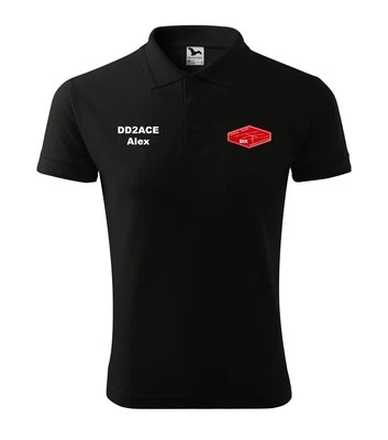 Poloshirt mit gesticktem Rhein Ruhr DX Association RRDXA und Rufzeichen - Bild 1 von 4
