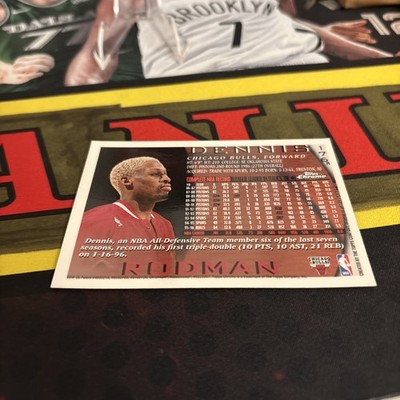 DENNIS RODMAN 1996 TOPPS CHROME BASKETBALL #176 REFRACTOR BULLS SP