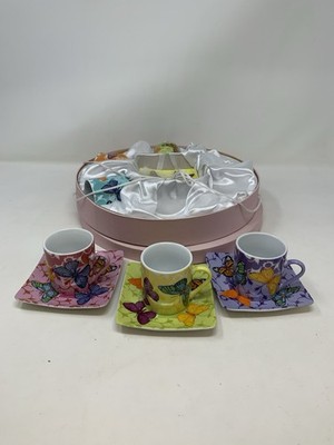 Silea feines Porzellan Schmetterling Teeservice mit Teekanne & Geschenkbox [b.K5]