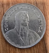 5 Swiss Franc Coin Year 2000 B