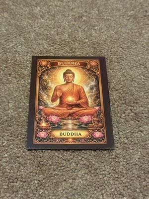 Buddha Meditation Lotus Art Card Spiritual Zen Buddhist Collectible 2-Sided