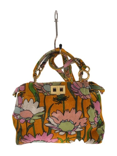 FENDI PEEKABOO ICONIC VELVET 2WAY BAG Shoulder Bag YLW 8BN244