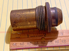 VINTAGE HEAVY BRASS SCOPE LENS - MICROSOCPE PART? AGE AND COMPANY UNKNOWN LOOK!