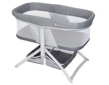 Baby Trend Quick-Fold 2-in-1 Rocking Bassinet, Portable Travel Sleeper, Gray