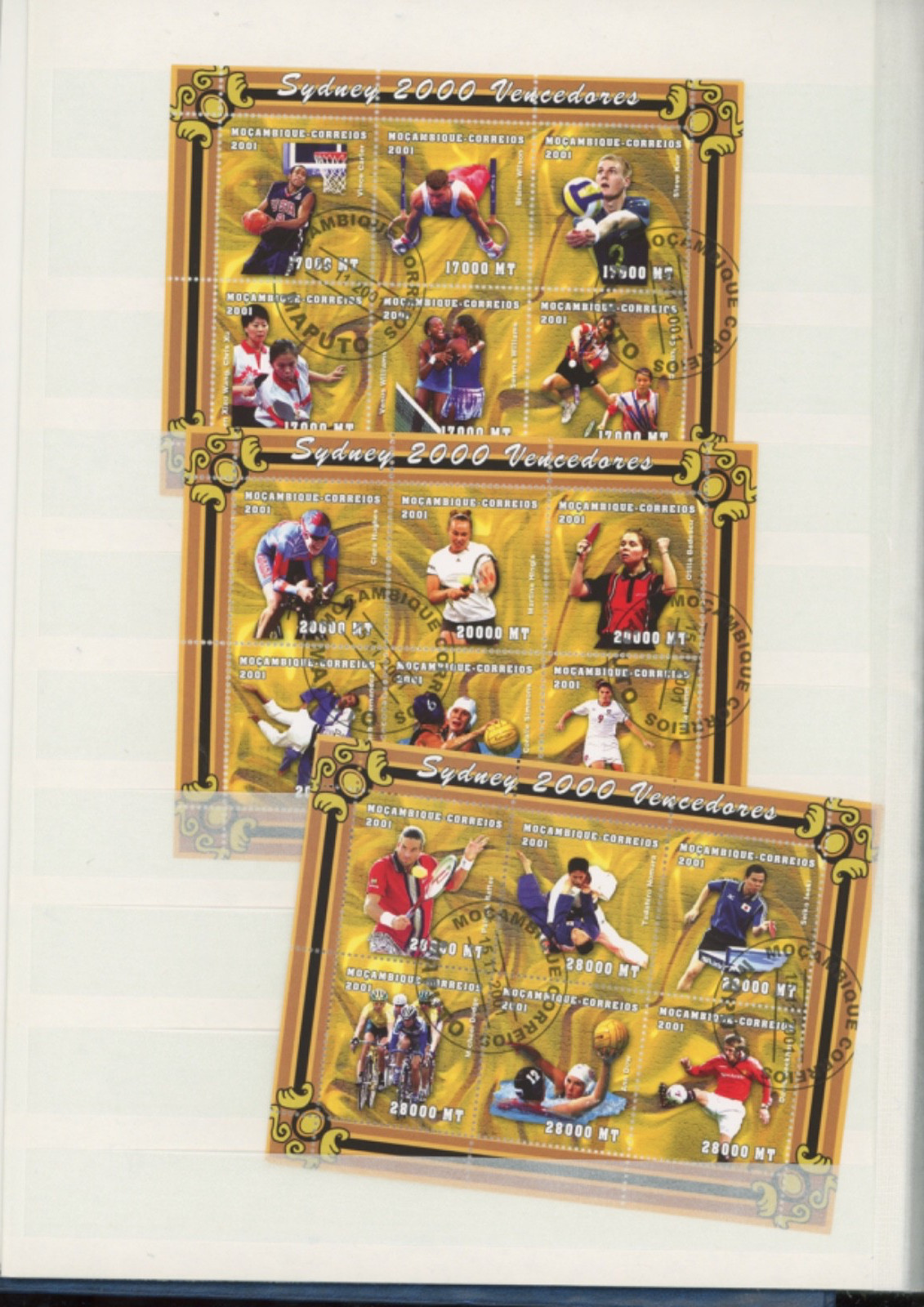 Lindner falzlos Worldwide Stamps  Stamp blocks  83   and  86  mini-sheets  (mb18