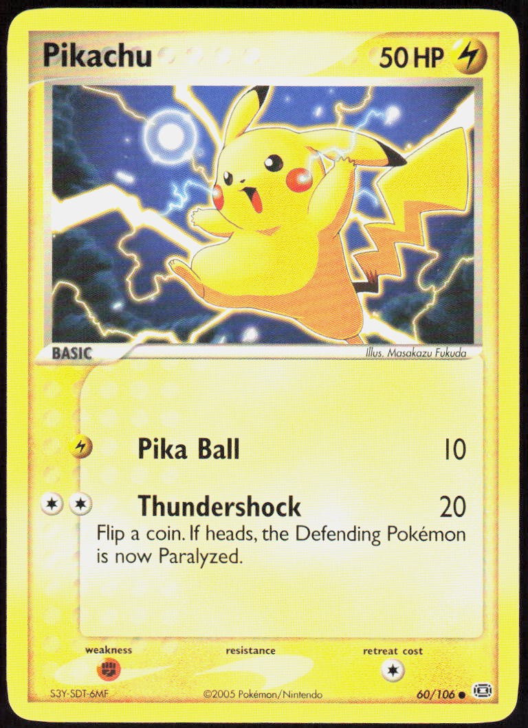 Pikachu 60/106 Common EX Emerald LP Pokemon