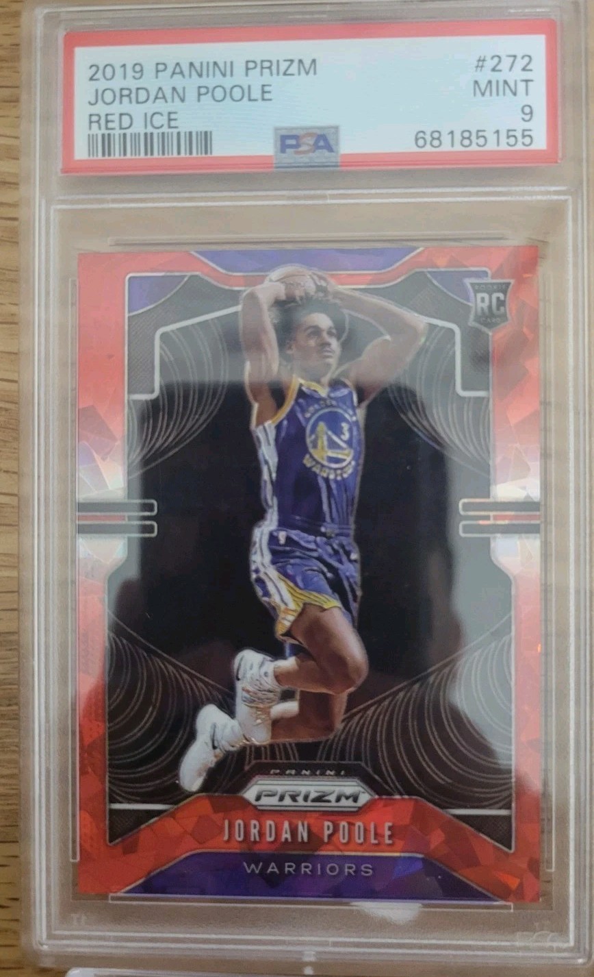 2019-20 Panini Prizm Rookie Jordan Poole #272 Red Ice Prizm (RC) PSA 9