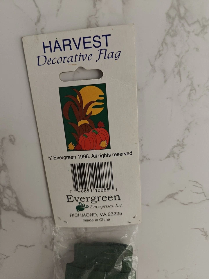 Vintage 1998 Fall Harvest Moon Pumpkin Lawn Garden flag 28x40" Sealed Autumn - Image 4 of 4