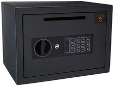 Drop Safe - Digital Compact Steel Money Security Box with Keypad - Deposit Ca...