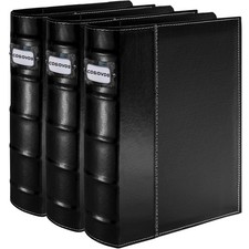 PU Leather CD/DVD Storage Binder with Zipper - 3 Pack