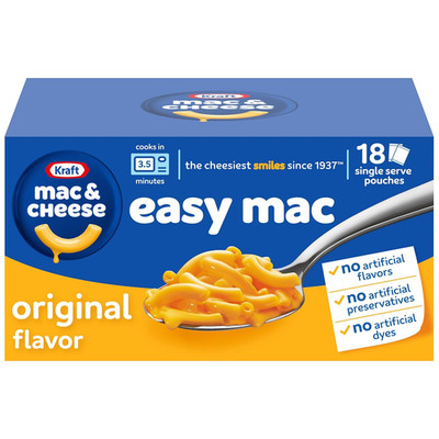 Easy Mac and Cheese 18 Packets - Original Flavor, No Artificial Additives