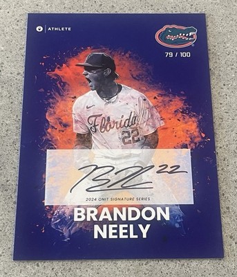 Brandon Neely 2024 Onit Athlete Florida Gators AUTO Baseball Card /100 ~ SEC
