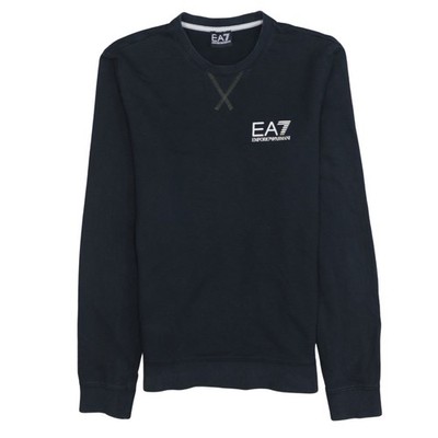 Emporio Armani EA7 Herren Sweatshirt Schwarz Baumwolle Rundhals M