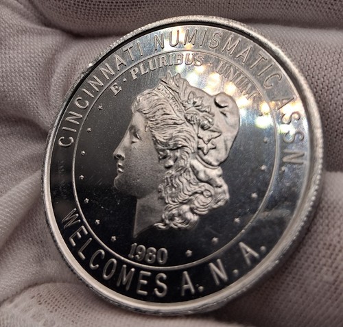 1980 ANA Cincinnati Numismatic assn. convention token ( Proof )[ Cameo ] - Picture 2 of 13