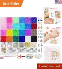 8000pcs 3mm Glass Seed Beads for Bracelet Making Kit, Small Beads Friendship ...