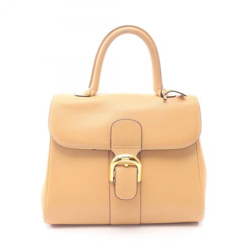 Delvaux Brillant MM Handbag leather Beige Used Women GHW
