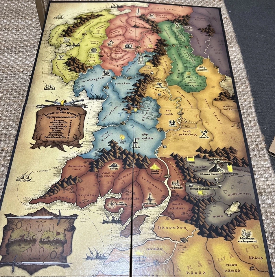 Risk Lord Of The Rings Middle Earth Conquest Game 2002 Hasbro Board Game LOTR - Image 2 of 4