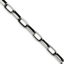 Men's 8mm, Sterling Silver Antiqued Oval Link Chain Bracelet, 8.5 Inch C8729-085
