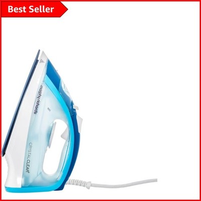 Crystal Clear 2400W Steam Iron - 100g Boost, Ceramic Soleplate, Turquoise/White