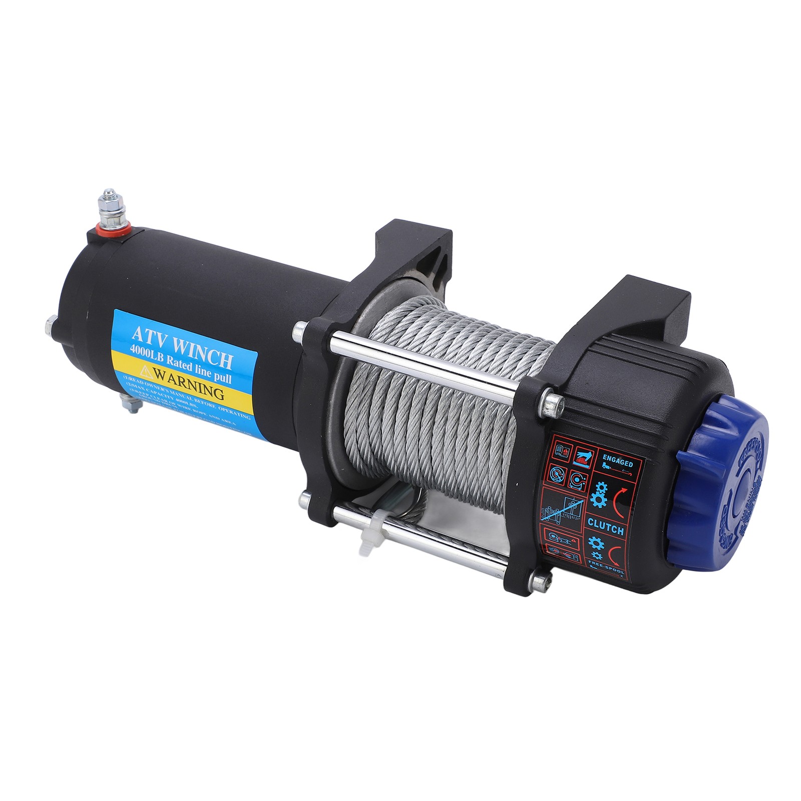 4000LB Stainless Steel Electric Winch With Wireless Remote Control For Off-Road