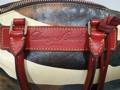 Vintage Dooney Bourke Florentine Vacchetta Leather Zebra Print Bag