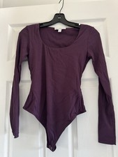And Now This Bodysuit Womens Size Small Maroon Long Sleeve Stretch
