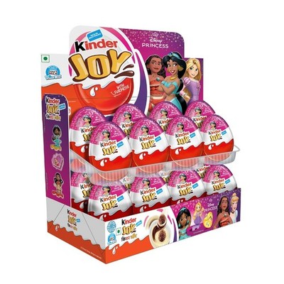 Kinder Joy Pack of 16 (Pink),Chocolate disney princess ,320 Gm