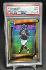 Justin Fields 2021 Donruss Press Proof Premium Rated Rookie (RC) PSA 9 Jets🏈🔥