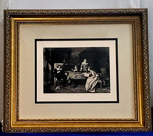 Antica acquaforte Mihaly Munkacsy Milton dettante 'Paradiso perduto' Gustave Greux - Foto 7 di 7