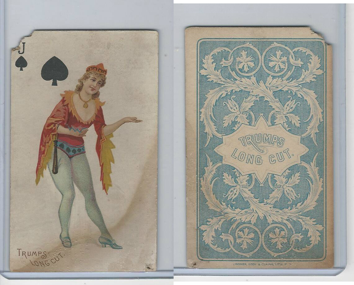 【トランプ】Rounders deck N457 Trumps Long Cut, Playing Cards, Blue Back, 1890, Spade