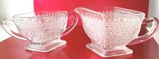 Vintage Indiana Tiara Sandwich Clear Crystal Cream & Sugar Set