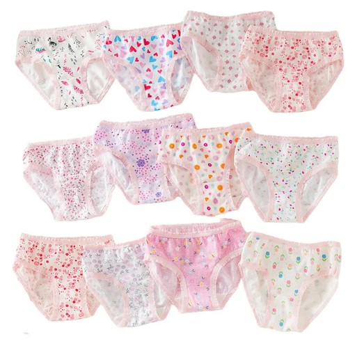 12Pcs/Lot Floral Baby Cotton Toddlers Girls Panties Kids Underpants for 2-12T - Picture 10 of 22