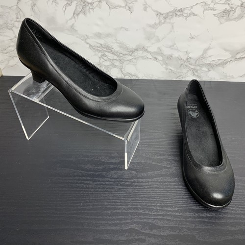 Crocs para mujer 6.5 Negro Cuero Zapatos Trabajo Tacón Bombas  Antideslizante | eBay
