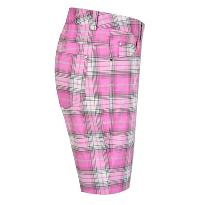 Nike Golf Women Tartan Plaid Shorts #586841-584 Pink Size 14