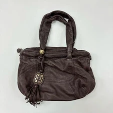 Shanghai Tang Tote Bag Handbag Purse Leather in Brown USED Good Condition