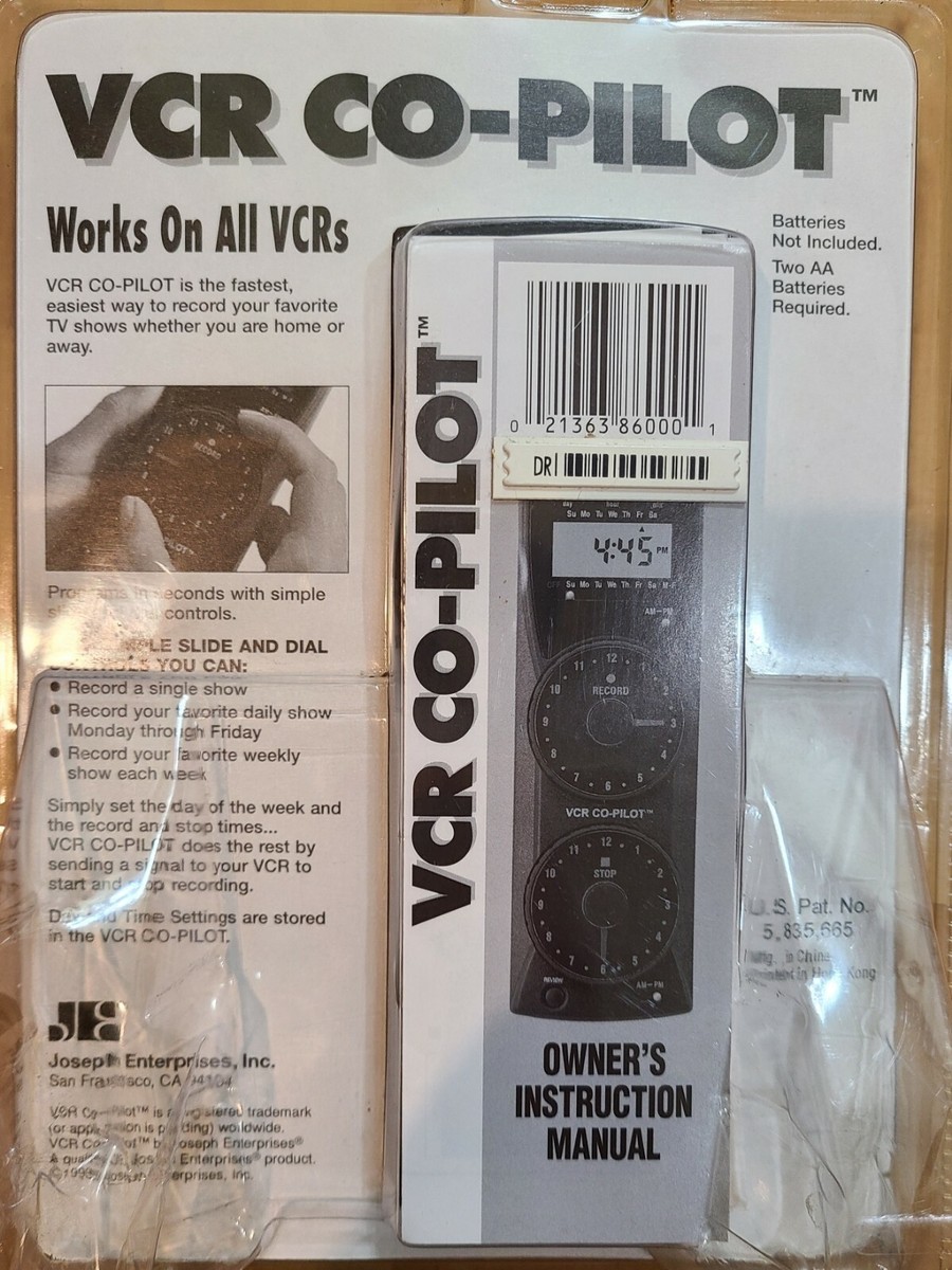New VTG VCR COPILOT Timer Remote Record Your Favorite TV Shows Works On All  VCRs