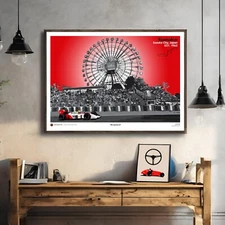 Ayrton Senna Racing Poster Formula Suzuka Circuit Wall Art Print F1 GP Fans Gift