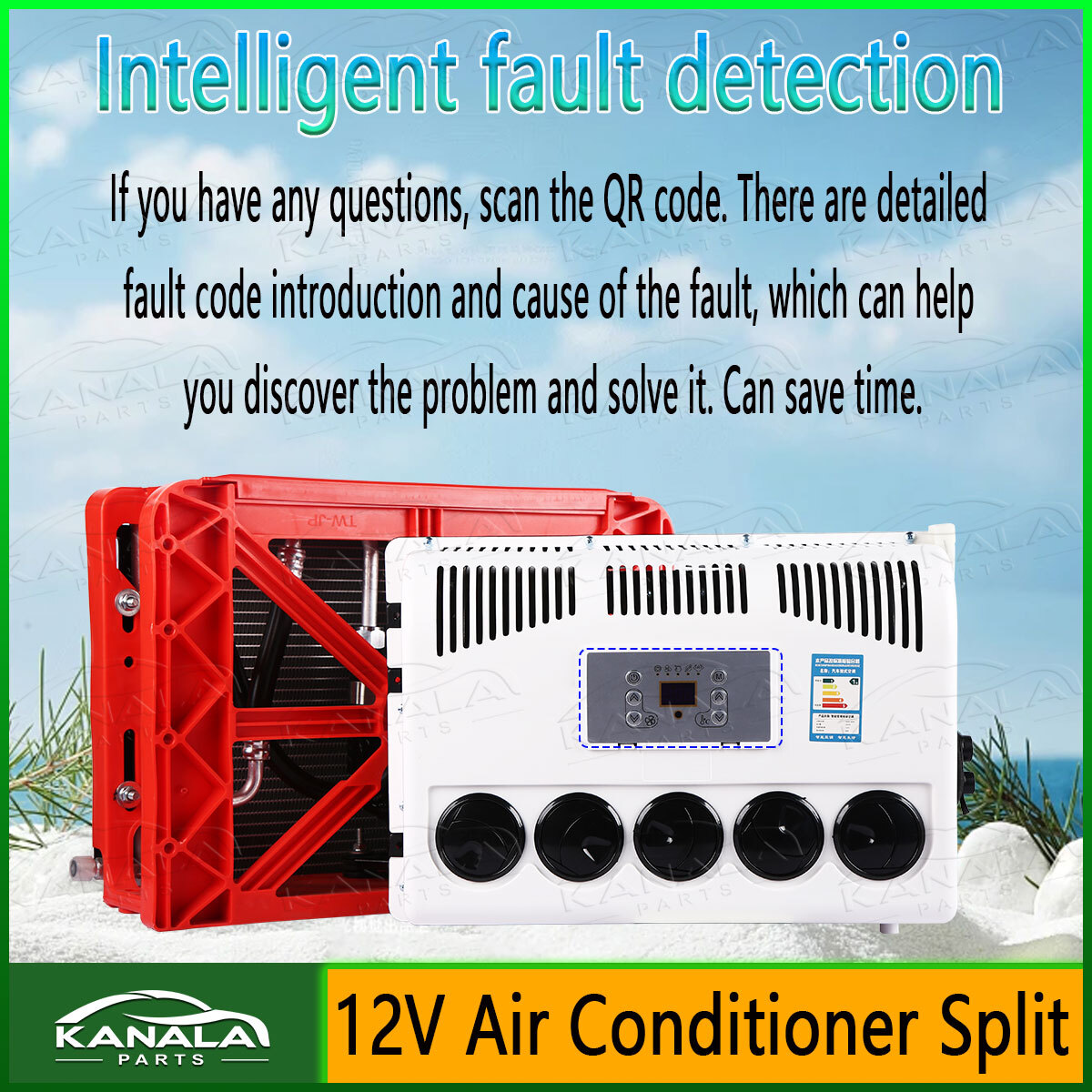 12V 10000 BTU Split AC Kit for Caravan Truck Bus RV