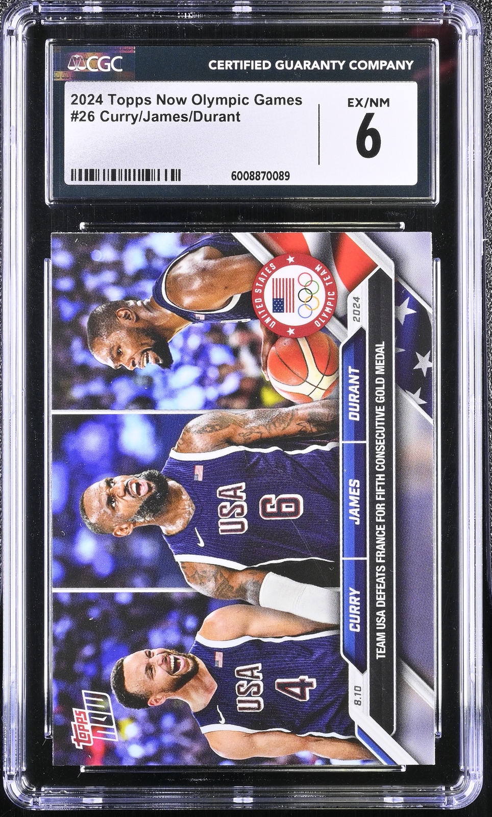 2024 Topps Now Olympic Games #26 Lebron/Curry/Durant CGC 6