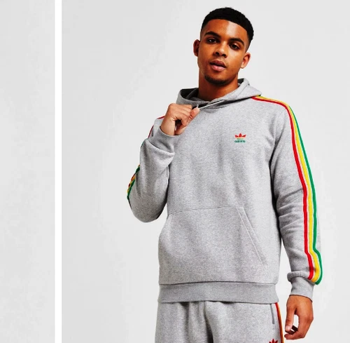 ADIDAS ORIGINALS 3 STRIPES RASTA HOODIE GREY BNWT  M,XXL   LAST 2  RARE