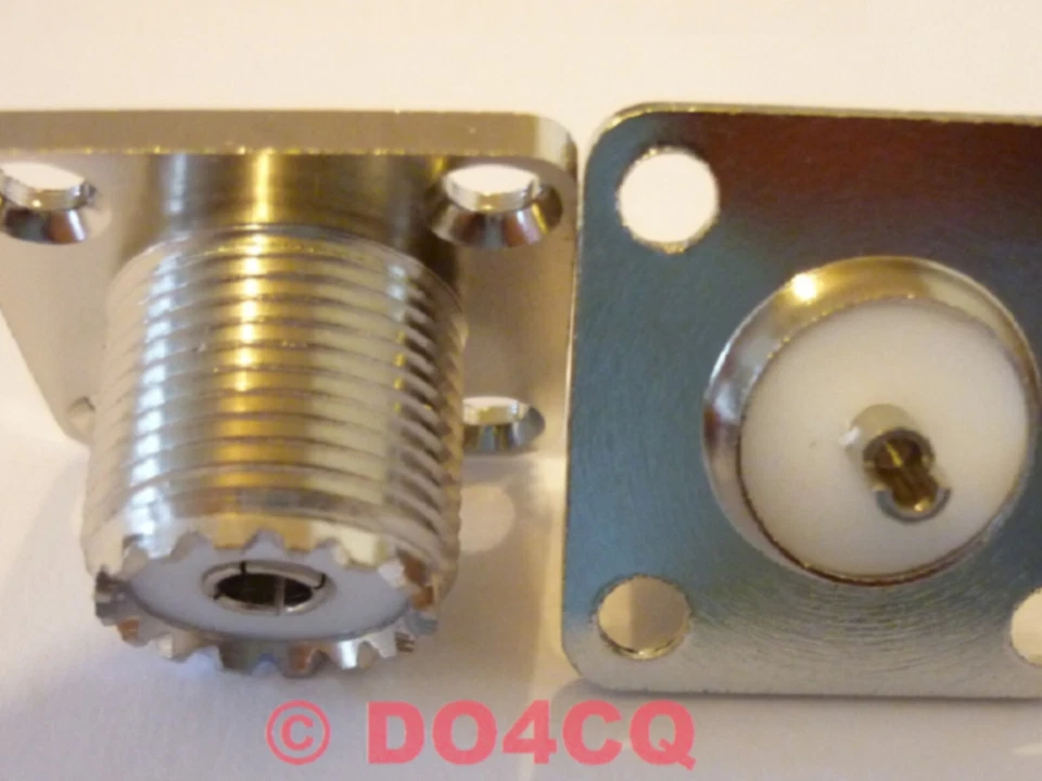 PL ( UHF SO 239 ) Einbaubuchse Flanschmontage Lötversion PTFE - Teflon (I07H)