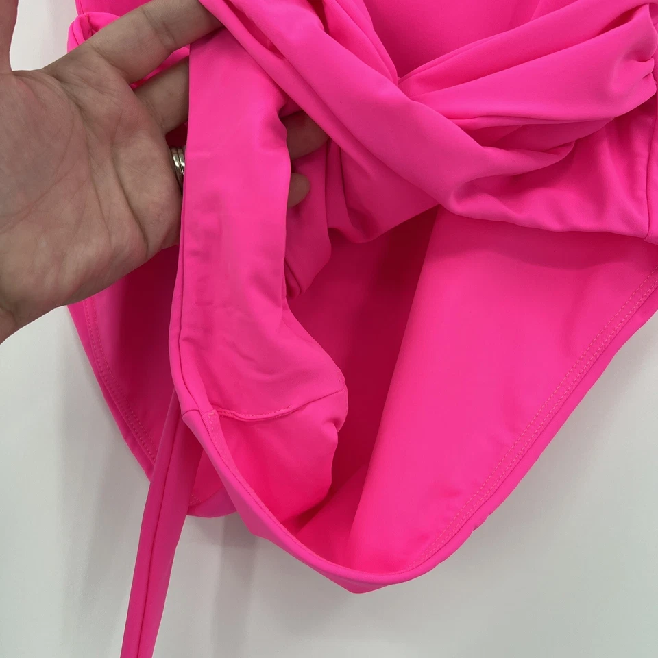 Mara Hoffman Gamela Self-Belt One-Piece Swimsuit in Hot Pink sz XS $250 Swim - Image 3 of 4