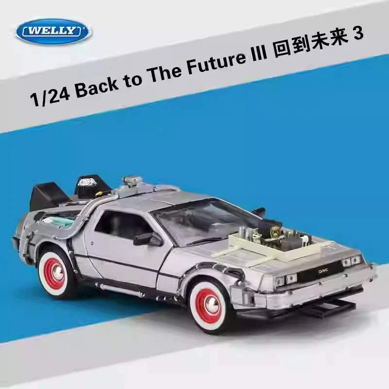 1/24 WELLY Back To The Future Time Machine Delorean DMC-12 Model Car - Image 4 of 4