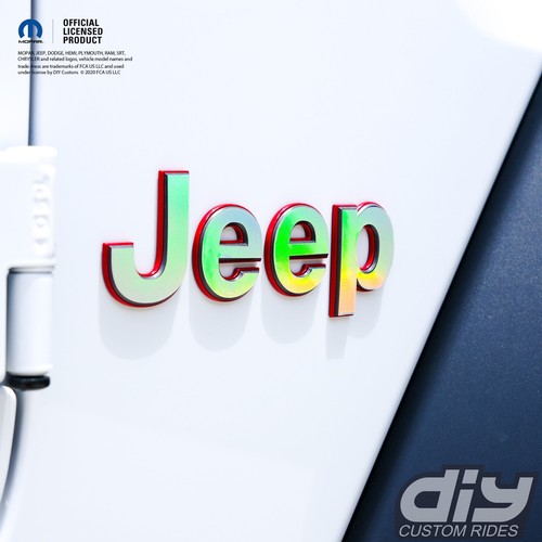 Jeep Wrangler JL Gladiator Holographic Fender Emblem Overlay Decals Fits 2018+ - 第 3/10 張圖片
