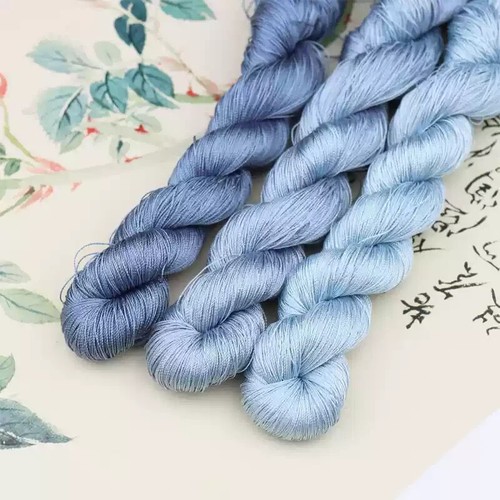 16silk tight twisted water ripple mulberry silk,hand-dyed embroidery silk thread - Picture 3 of 9