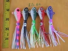 21 ULTRA MINNOW BUCKTAIL JIG 1-1/2 OZ S.S. HOOK/MULTICOLOR W/HOOCHIE CHOOSE ANY